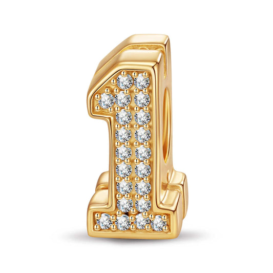 gona- Number One Tarnish-resistant Silver With Enamel Charms In 14K Gold Plated