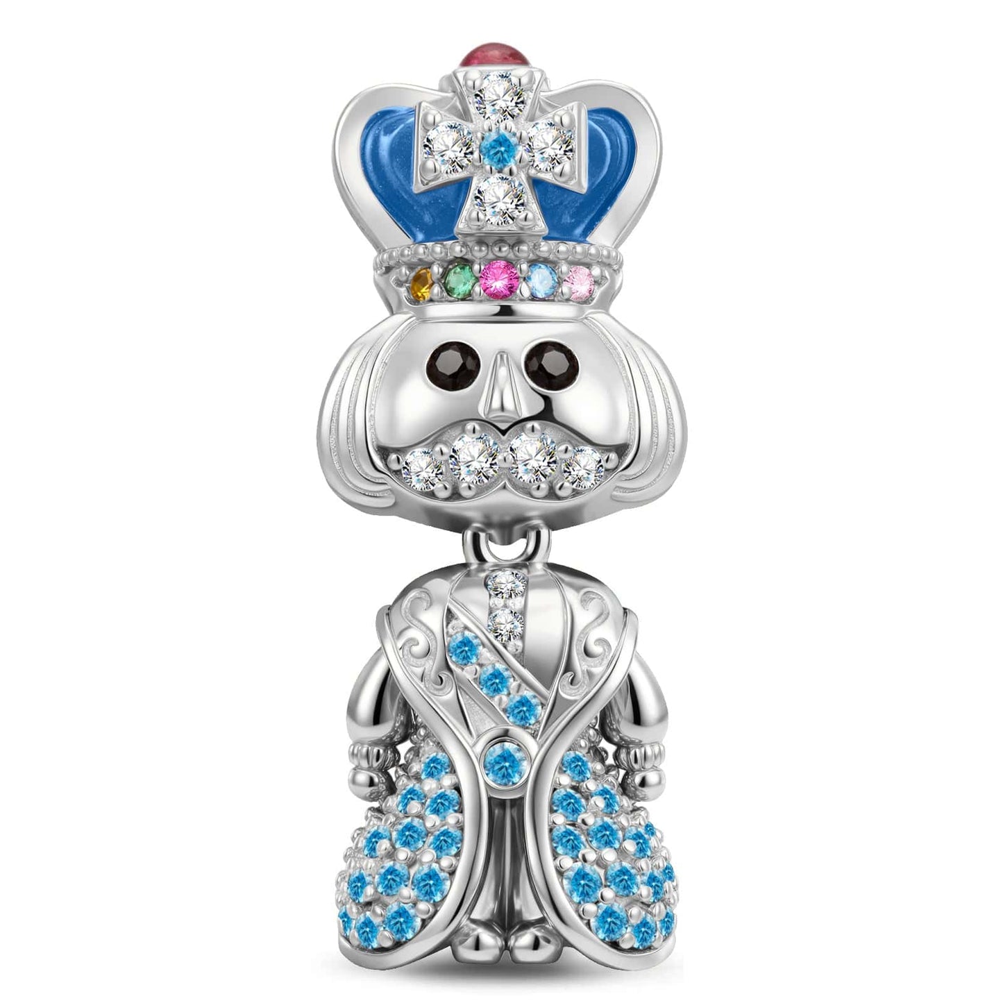 King's Blessing Tarnish-resistant Silver Charms With Enamel In White Gold Plated