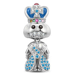 King's Blessing Tarnish-resistant Silver Charms With Enamel In White Gold Plated