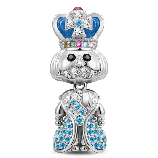 gona- King's Blessing Tarnish-resistant Silver Charms With Enamel In White Gold Plated