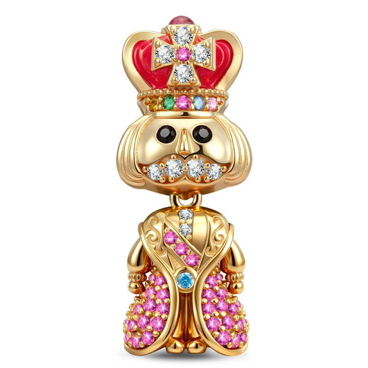 gona- King's Blessing Tarnish-resistant Silver Charms With Enamel In 14K Gold Plated