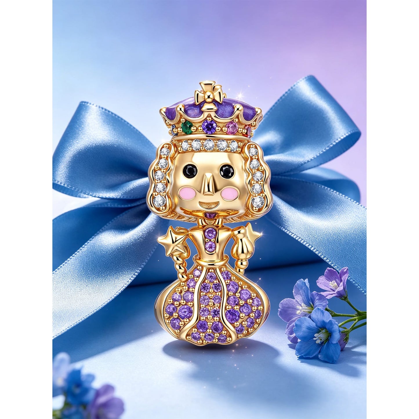 The Queen's Feast Tarnish-resistant Silver Charms With Enamel In 14K Gold Plated