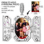 True Love Pink Butterfly Photo Locket Dangle Charm - Opens to Hold Your Photo