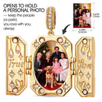 True Love Pink Butterfly Photo Locket Dangle Charm - Opens to Hold Your Photo