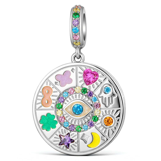 gona- Divine Shield Tarnish-resistant Silver Dangle Charms In White Gold Plated