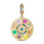 Divine Shield Tarnish-resistant Silver Dangle Charms In 14K Gold Plated