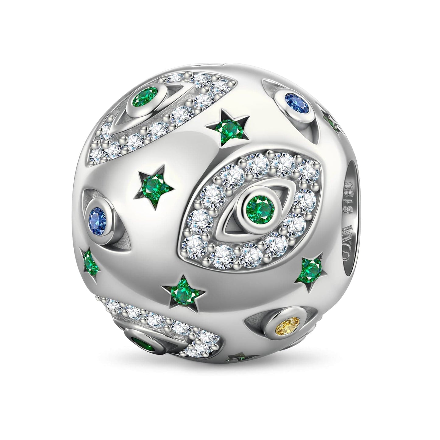 Mystic Protection Tarnish-resistant Silver Charms In White Gold Plated