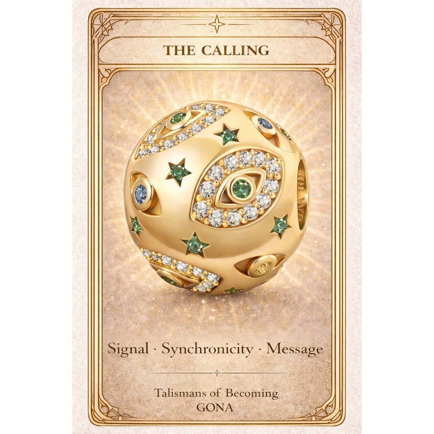 Mystic Protection Tarnish-resistant Silver Charms In 14K Gold Plated