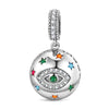 Eternal Safety Tarnish-resistant Silver Dangle Charms In White Gold Plated