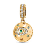 Eternal Safety Tarnish-resistant Silver Dangle Charms In 14K Gold Plated