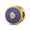 Natural Lapis Lazuli Cosmic Harmony Tarnish-resistant Silver Charms In 14K Gold Plated