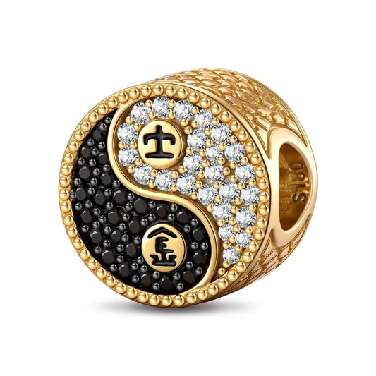 gona- Cosmic Serenity Tarnish-resistant Silver Charms In 14K Gold Plated