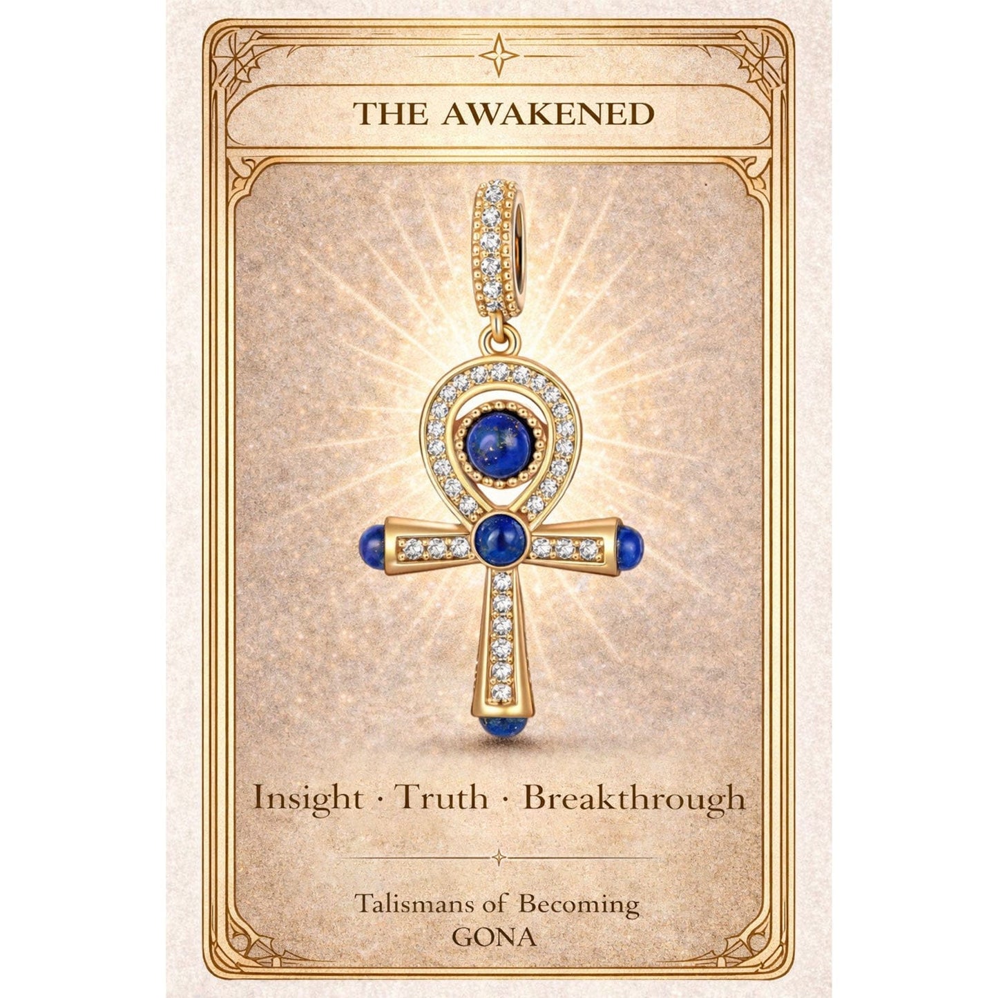 Scepter of Light Tarnish-resistant Silver Dangle Charms In 14K Gold Plated