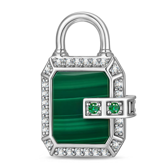 gona- Emerald Sentinel Tarnish-resistant Silver Dangle Charms In White Gold Plated