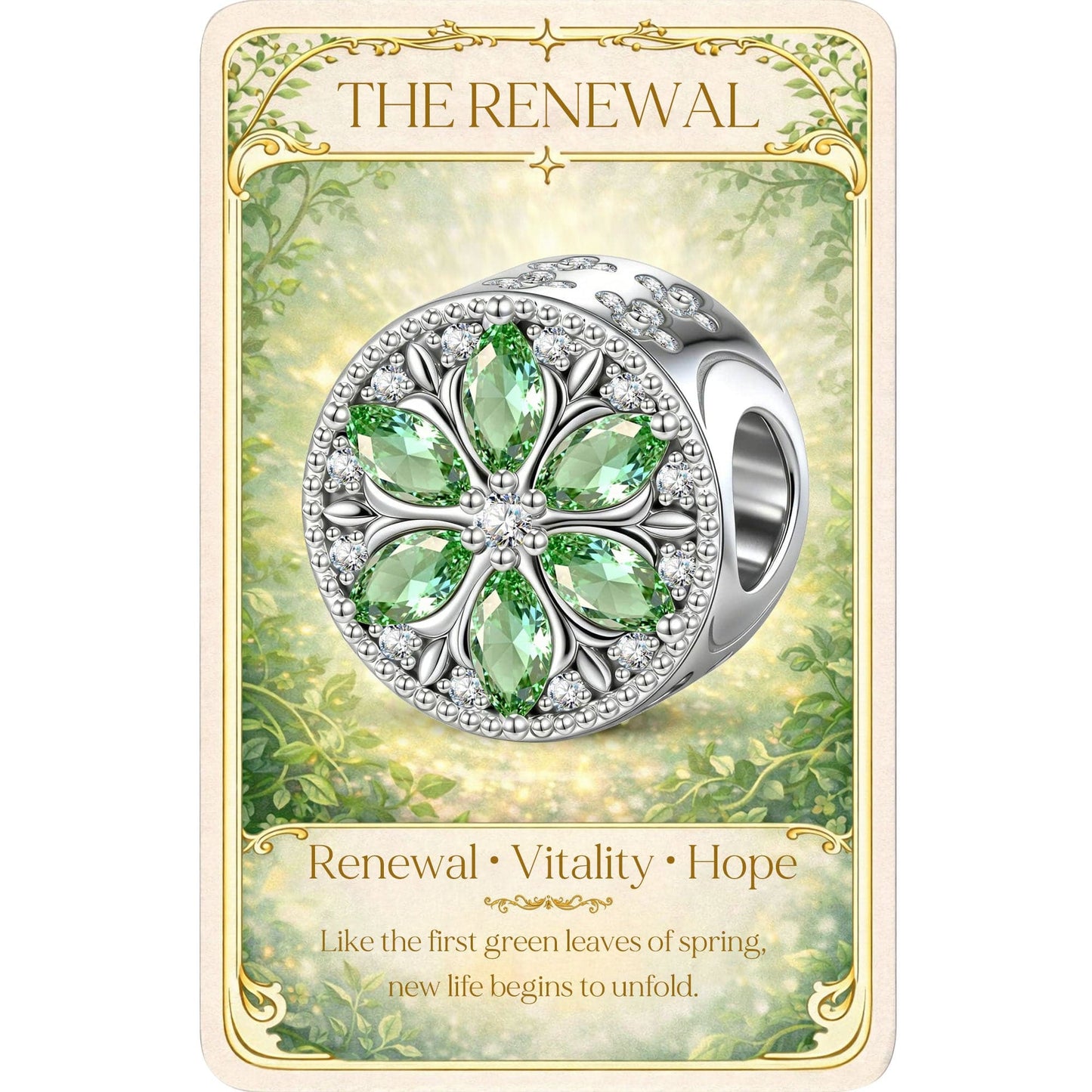 Garden Grace Tarnish-resistant Silver Charms In White Gold Plated