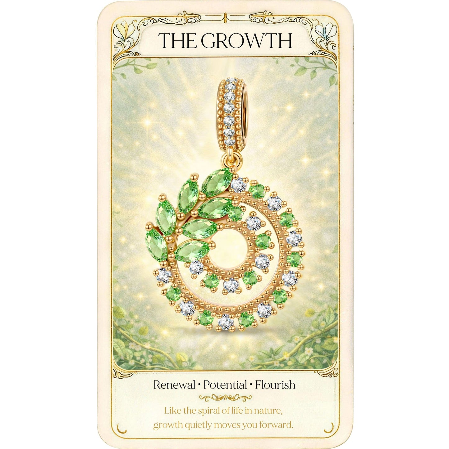 Floral Harmony Tarnish-resistant Silver Dangle Charms In 14K Gold Plated