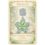 Green Cherry Blossoms Tarnish-resistant Silver Dangle Charms In White Gold Plated