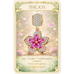 Pink Cherry Blossoms Tarnish-resistant Silver Dangle Charms In 14K Gold Plated