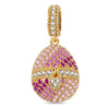 Heartfelt Easter Egg Tarnish-resistant Silver Dangle Charms In 14K Gold Plated