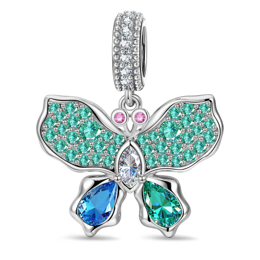 gona- Bloom Wing Glint Tarnish-resistant Silver Dangle Charms In White Gold Plated