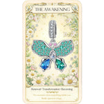 Bloom Wing Glint Tarnish-resistant Silver Dangle Charms In White Gold Plated