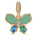 Bloom Wing Glint Tarnish-resistant Silver Dangle Charms In 14K Gold Plated