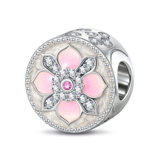 gona- Petal Perfection Tarnish-resistant Silver Charms With Enamel In White Gold Plated