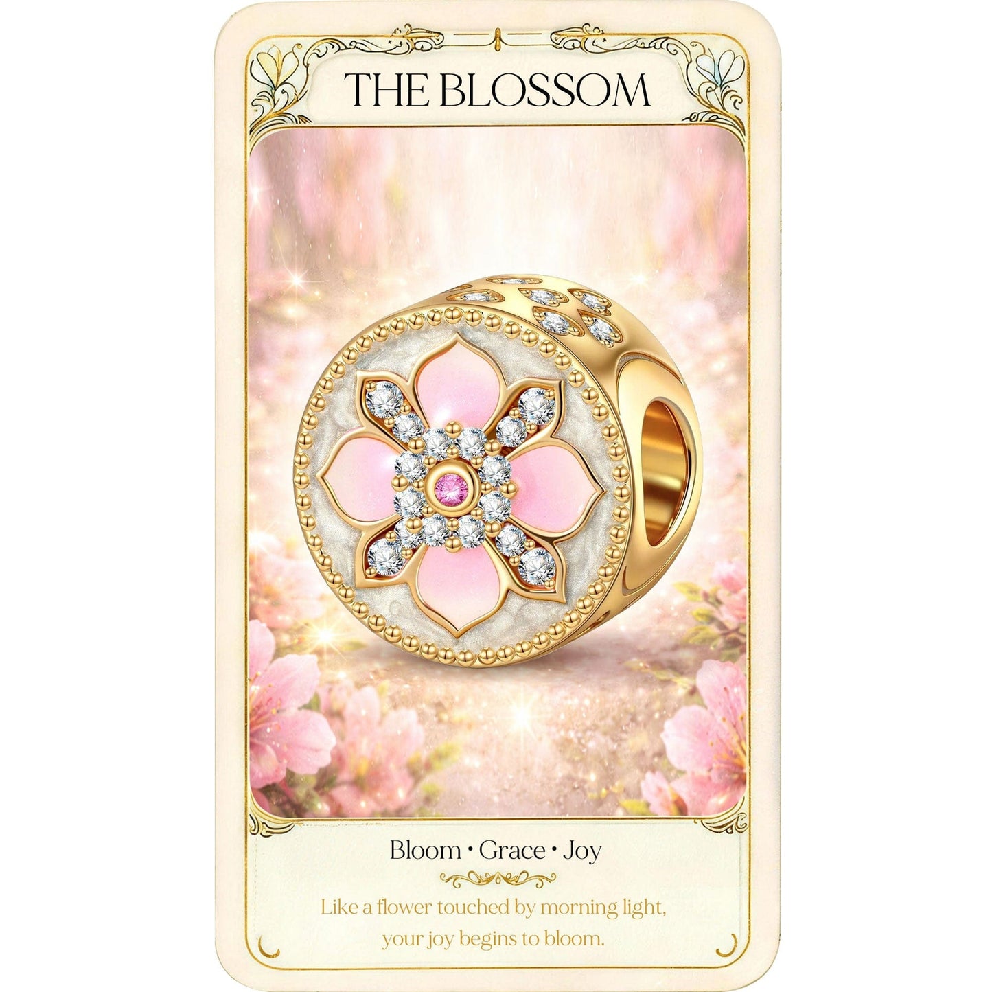 Petal Perfection Tarnish-resistant Silver Charms With Enamel In 14K Gold Plated