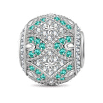 Blossom Filigree Glow Tarnish-resistant Silver Charms In White Gold Plated