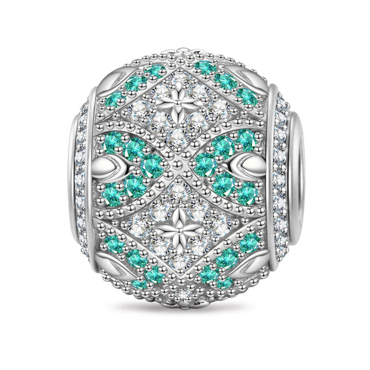 gona- Blossom Filigree Glow Tarnish-resistant Silver Charms In White Gold Plated