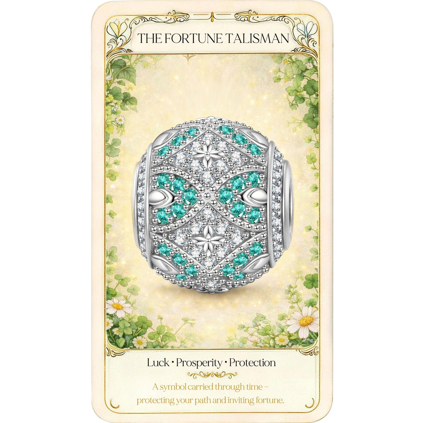 Blossom Filigree Glow Tarnish-resistant Silver Charms In White Gold Plated