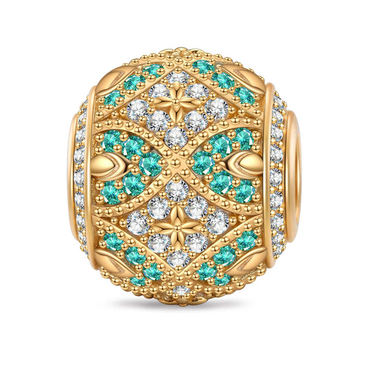 gona- Blossom Filigree Glow Tarnish-resistant Silver Charms In 14K Gold Plated