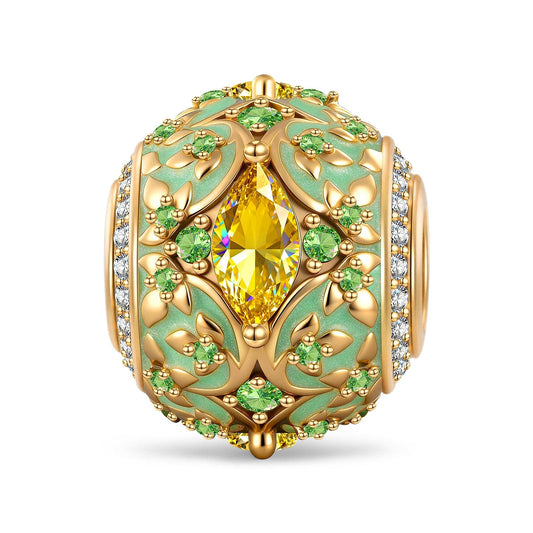 gona- Honey Topaz Sprig Lace Tarnish-resistant Silver Charms In 14K Gold Plated