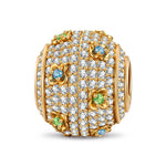 Carved Flower Shine Tarnish-resistant Silver Charms In 14K Gold Plated