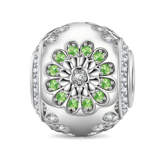 gona- Jade Harmony Flower Tarnish-resistant Silver Charms In White Gold Plated