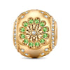 Jade Harmony Flower Tarnish-resistant Silver Charms In 14K Gold Plated