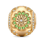 Jade Harmony Flower Tarnish-resistant Silver Charms In 14K Gold Plated