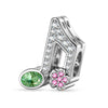 Glitter Note Gleam Tarnish-resistant Silver Charms In White Gold Plated