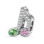 Glitter Note Gleam Tarnish-resistant Silver Charms In White Gold Plated