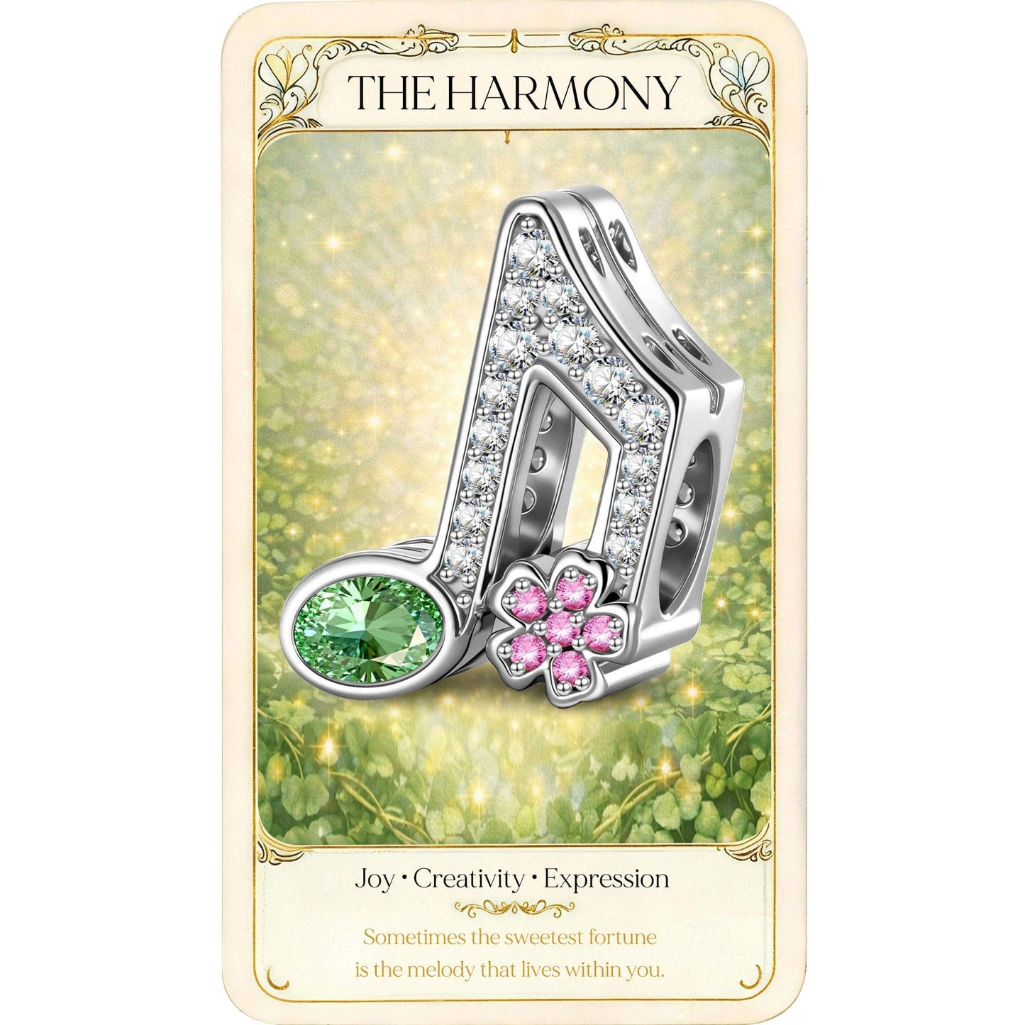 Glitter Note Gleam Tarnish-resistant Silver Charms In White Gold Plated