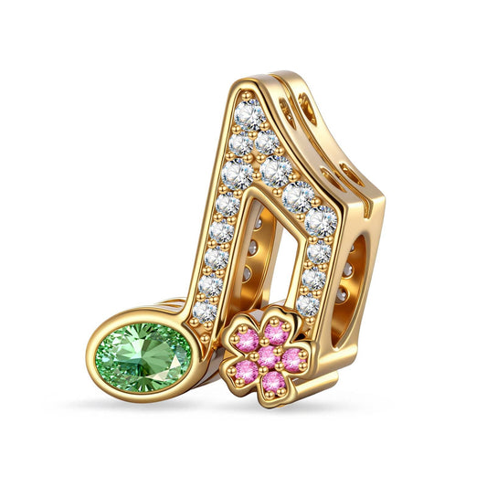 gona- Glitter Note Gleam Tarnish-resistant Silver Charms In 14K Gold Plated