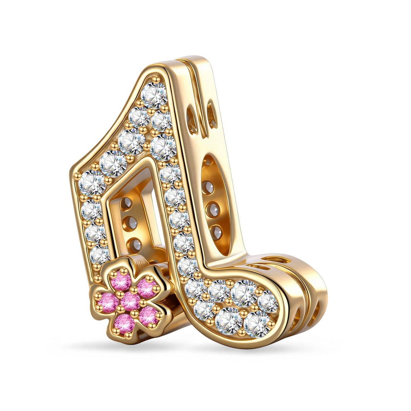 Glitter Note Gleam Tarnish-resistant Silver Charms In 14K Gold Plated