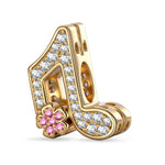 Glitter Note Gleam Tarnish-resistant Silver Charms In 14K Gold Plated