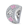 Spring Symphony Flower Tarnish-resistant Silver Charms In White Gold Plated