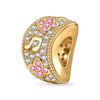 Spring Symphony Flower Tarnish-resistant Silver Charms In 14K Gold Plated
