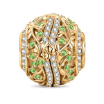 Verdant Serenade Flower Tarnish-resistant Silver Charms In 14K Gold Plated