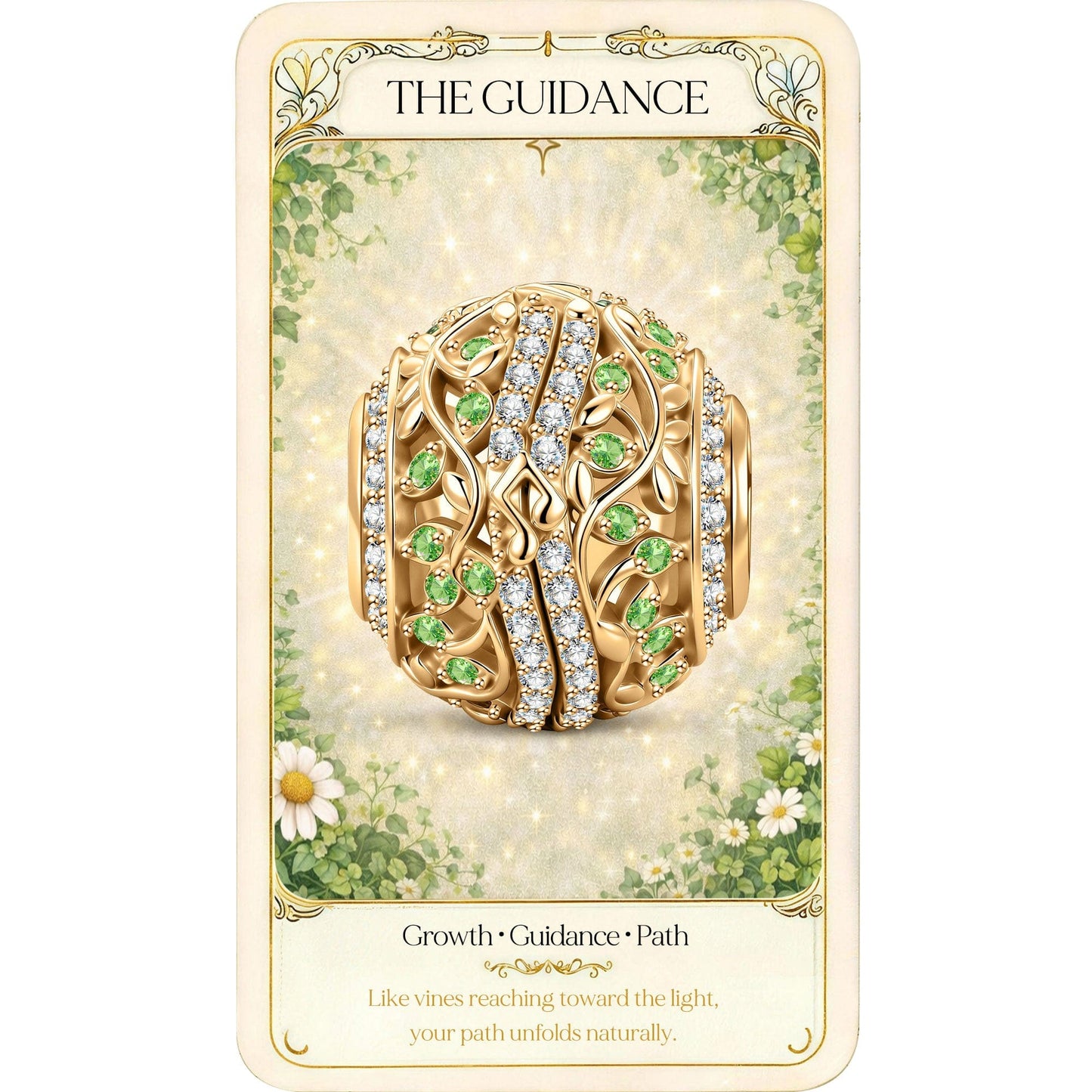 Verdant Serenade Flower Tarnish-resistant Silver Charms In 14K Gold Plated