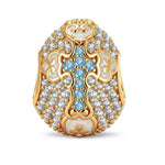 Easter Regal Enamel Lace Tarnish-resistant Silver Dangle Charms In 14K Gold Plated