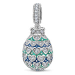 Easter Serenade Tarnish-resistant Silver Dangle Charms In White Gold Plated