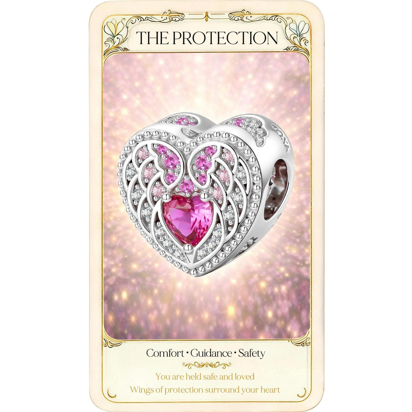 Celestial Wing Tarnish-resistant Silver Charms In White Gold Plated